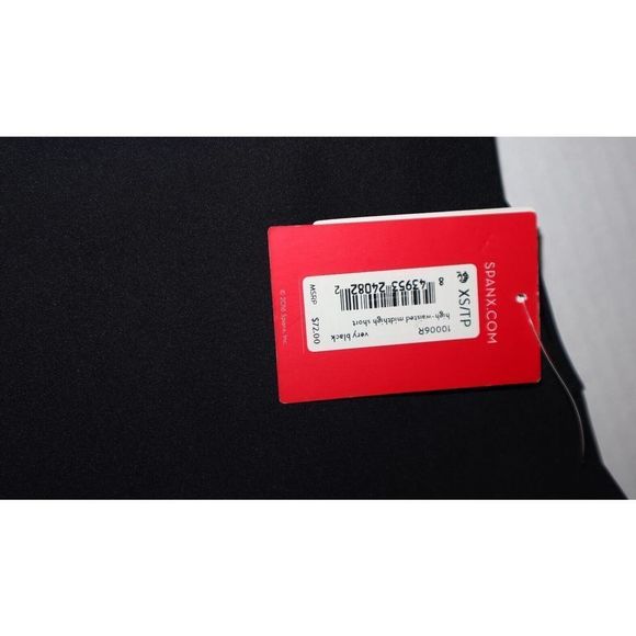 Spanx Women's Sz XS Very Black High-Waist Mid-Thigh Shaping Shorts Shapewear $72 - Picture 4 of 8